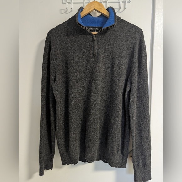 Banana Republic Other - Banana Republic Men's Dark Charcoal Half-Zip Sweater